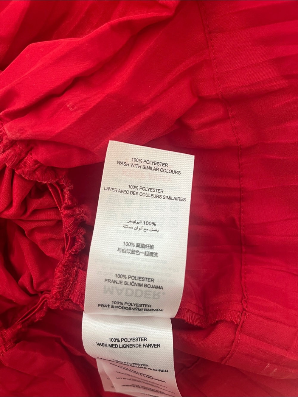 Damson Madder Everly Red Ruffle Puff-Sleeve Blouse Removable Sleeves Maximalist - Picture 6 of 6